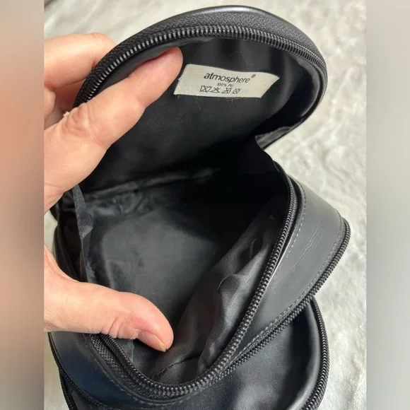 Atmosphere Backpack Black Charcoal Compact Small Faux Leather OS Unisex - Picture 6 of 10